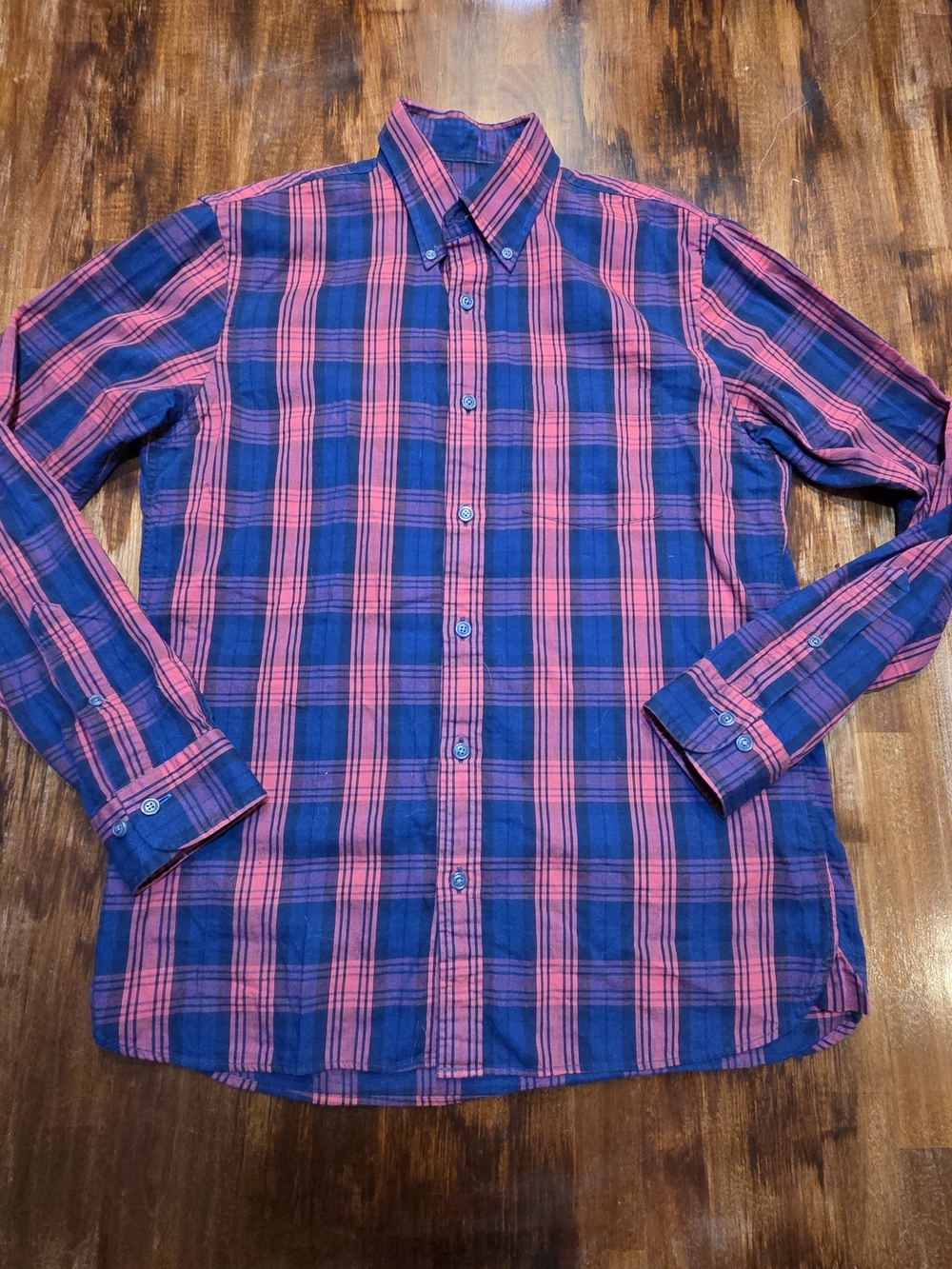 Brooks Brothers Shirt Mens M Multicolor Plaid Preppy Red Fleece Button Down